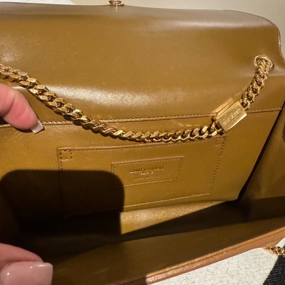 Yves Saint Laurent Tan Suede Tassel Clutch - Picture 6 of 7